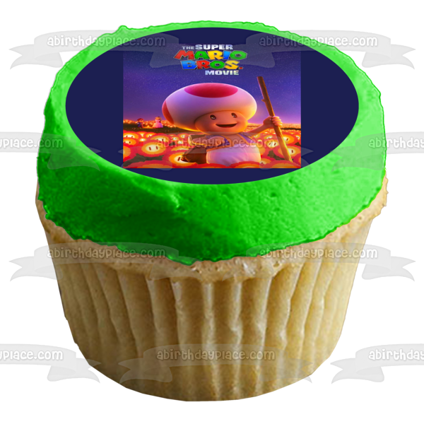 The Super Mario Bros Movie 2023 Toad Edible Cake Toppers Round – Cakecery