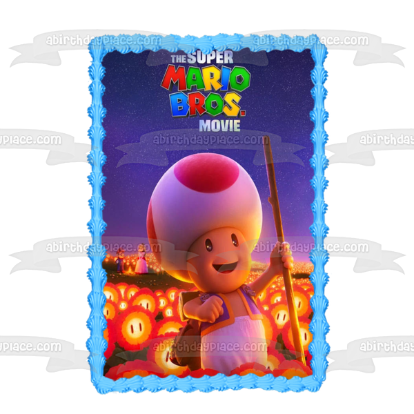 The Super Mario Bros. Movie Toad Edible Cake Topper Image ABPID57636