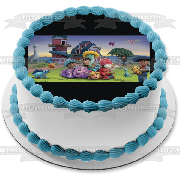 Imagen comestible para decoración de tarta Dino Ranch Jon Min y Miguel ABPID57637 