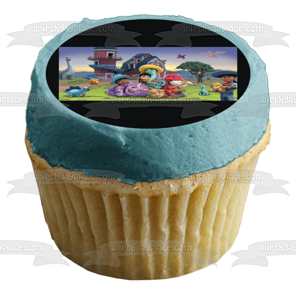 Imagen comestible para decoración de tarta Dino Ranch Jon Min y Miguel ABPID57637 