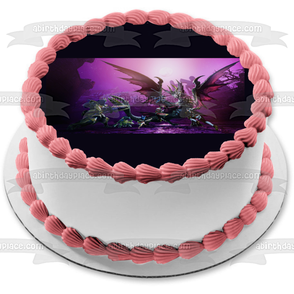 Monster Hunter Rise Game Scene Edible Cake Topper Image ABPID57646