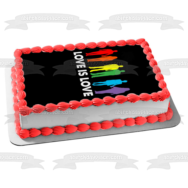 Love Is Love Happy Pride Month Edible Cake Topper Image ABPID57677