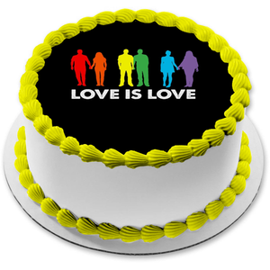 Love Is Love Happy Pride Month Edible Cake Topper Image ABPID57677
