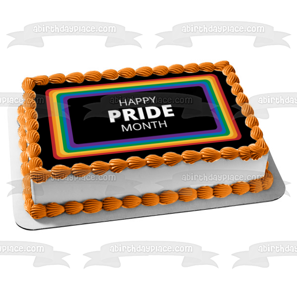 Imagen comestible para decoración de tarta del Mes del Orgullo feliz ABPID57684 