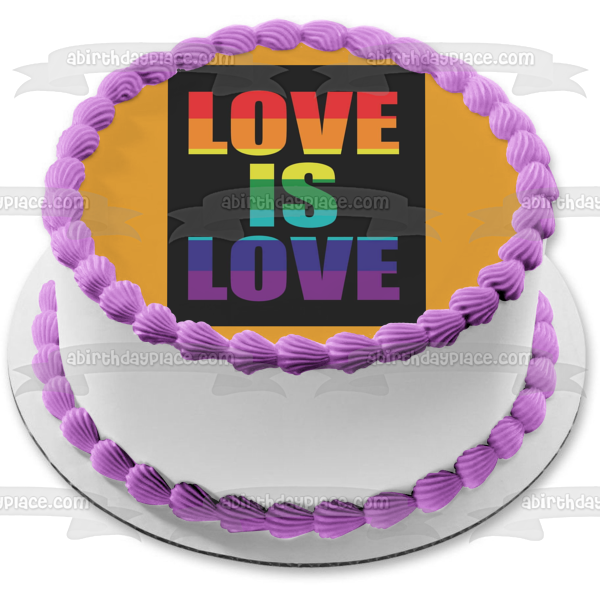 Love Is Love Happy Pride Month Edible Cake Topper Image ABPID57678