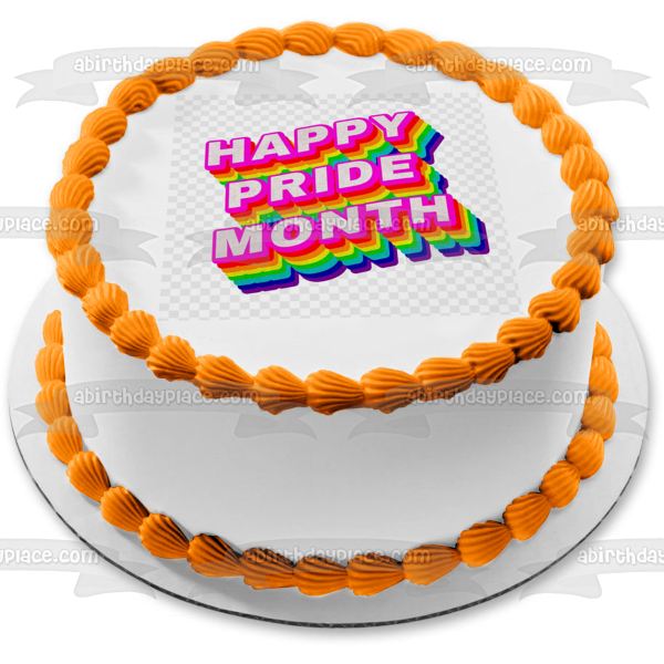 Happy Pride Month Edible Cake Topper Image ABPID57679