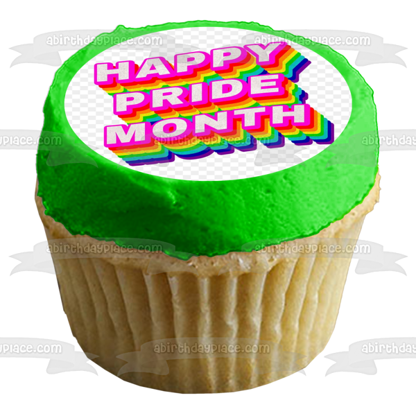 Happy Pride Month Edible Cake Topper Image ABPID57679