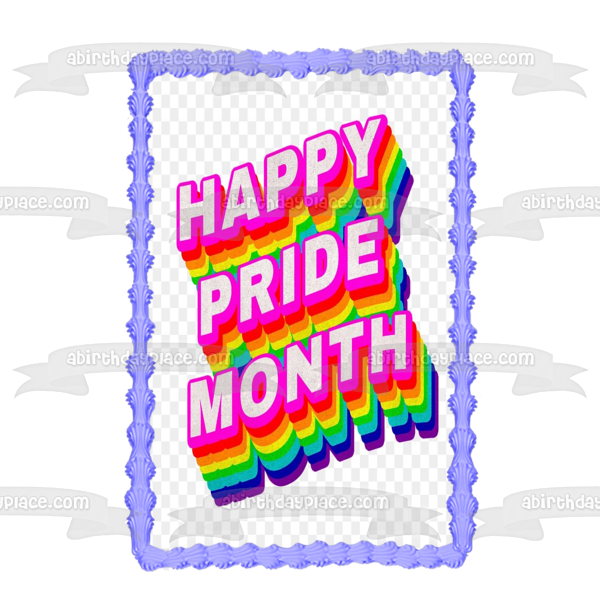 Happy Pride Month Edible Cake Topper Image ABPID57679