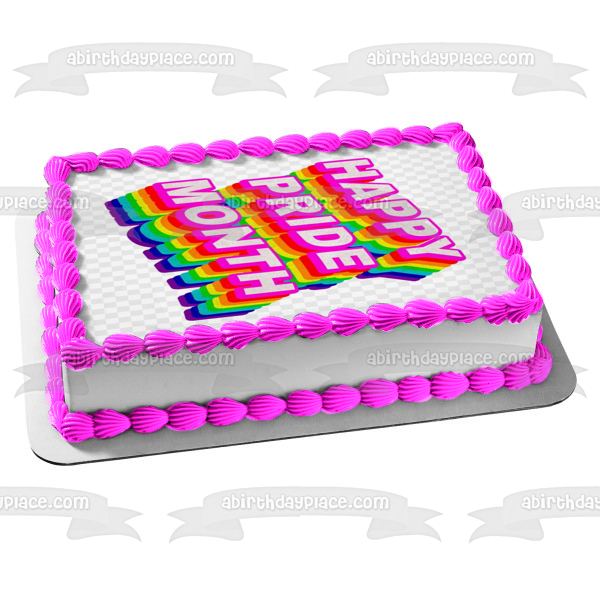 Happy Pride Month Edible Cake Topper Image ABPID57679