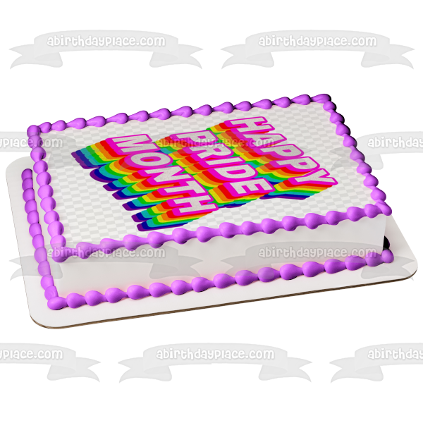 Happy Pride Month Edible Cake Topper Image ABPID57679
