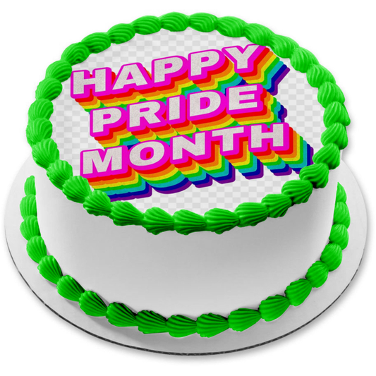 Happy Pride Month Edible Cake Topper Image ABPID57679