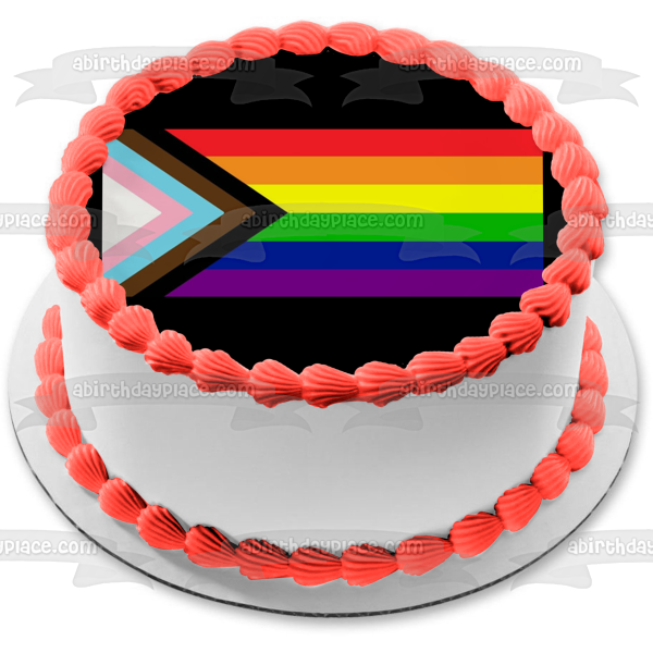 Imagen comestible para tarta con bandera Lgbtqia del mes del orgullo feliz ABPID57680 