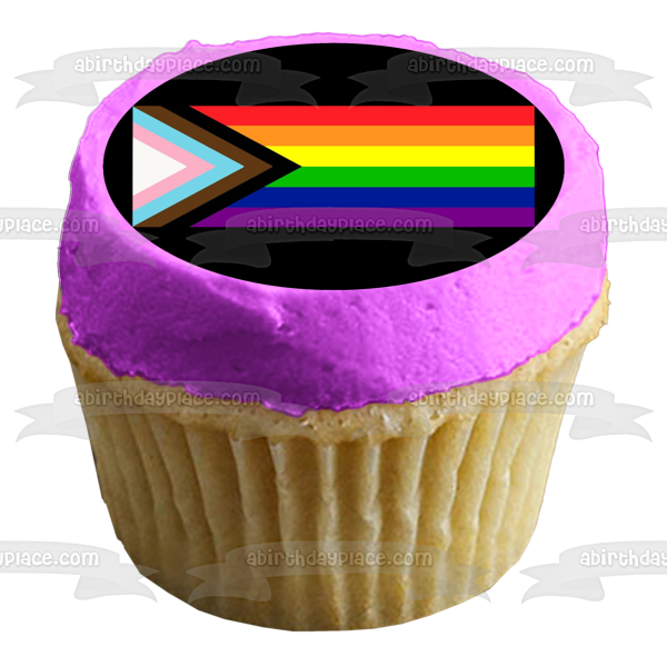 Imagen comestible para tarta con bandera Lgbtqia del mes del orgullo feliz ABPID57680 