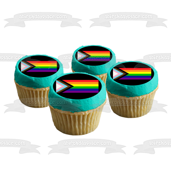 Imagen comestible para tarta con bandera Lgbtqia del mes del orgullo feliz ABPID57680 