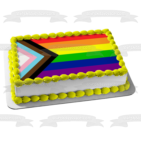 Imagen comestible para tarta con bandera Lgbtqia del mes del orgullo feliz ABPID57680 
