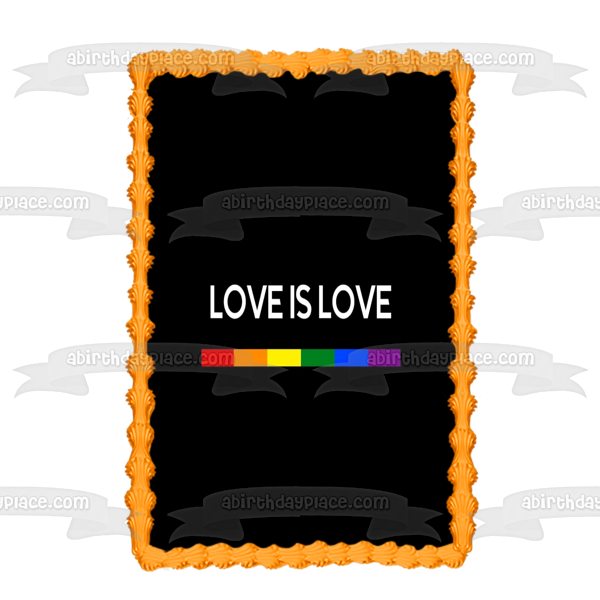 Imagen de decoración comestible para tarta con el Mes del Orgullo feliz del amor es amor ABPID57681 