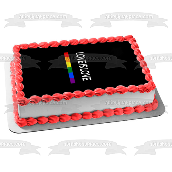 Love Is Love Happy Pride Month Edible Cake Topper Image ABPID57681
