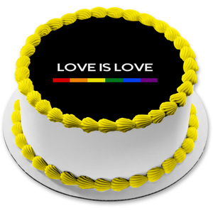Love Is Love Happy Pride Month Edible Cake Topper Image ABPID57681