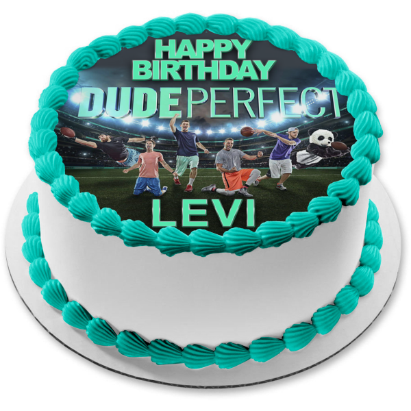 Dude Perfect Tyler Beard Toney Cory Coby Cotton Garrett Purple Hoser Hilbert Cody Tall Guy Jones Edible Cake Topper Image ABPID57690