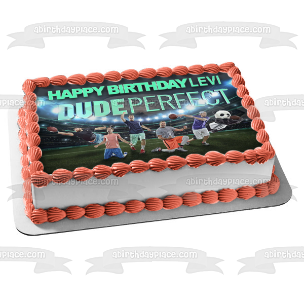 Dude Perfect Tyler Beard Toney Cory Coby Cotton Garrett Purple Hoser Hilbert Cody Tall Guy Jones Edible Cake Topper Image ABPID57690
