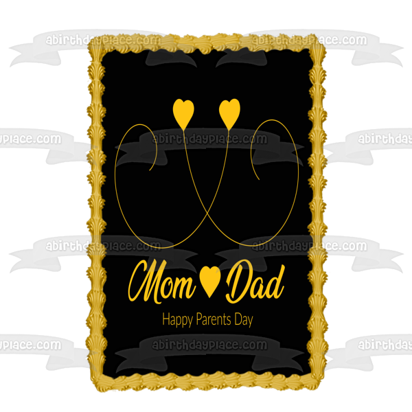 Imagen de decoración comestible para tarta feliz día de los padres de mamá y papá ABPID57704 