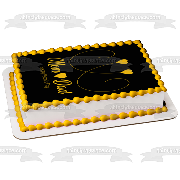 Imagen de decoración comestible para tarta feliz día de los padres de mamá y papá ABPID57704 