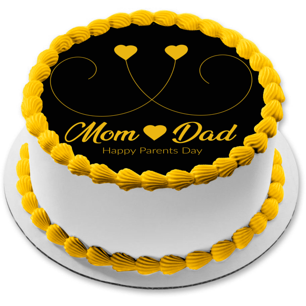 Imagen de decoración comestible para tarta feliz día de los padres de mamá y papá ABPID57704 