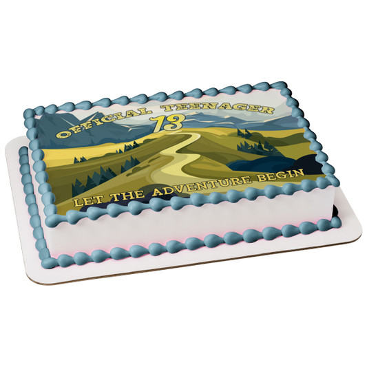 Official Teenager Let the Adventure Begin Edible Cake Topper Image ABPID57676