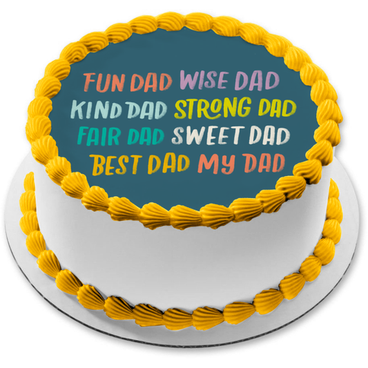 Happy Father's Day Edible Cake Topper Image ABPID57706