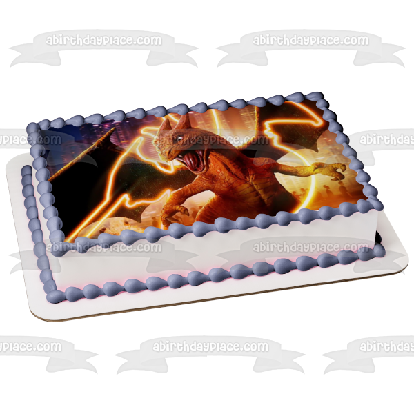 Detective Pikachu Charizard Roar Edible Cake Topper Image