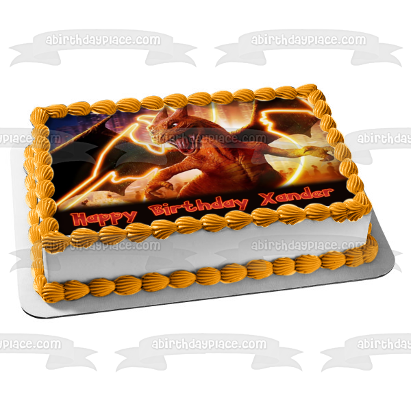 Detective Pikachu Charizard Roar Edible Cake Topper Image ABPID57711