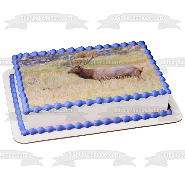 Imagen de adorno comestible para pastel de hierba seca de caza de alces ABPID57716 