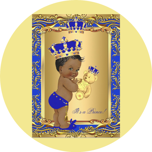 Es un príncipe real, bebé con un osito de peluche, adorno comestible para tarta, imagen ABPID57717 