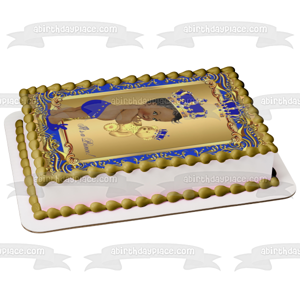 It's a Prince Royal Baby with a Teddy Bear Edible Cake Topper Image ABPID57717