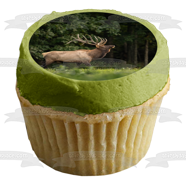 Imagen comestible para decoración de tarta con alce majestuoso en el bosque ABPID57718 