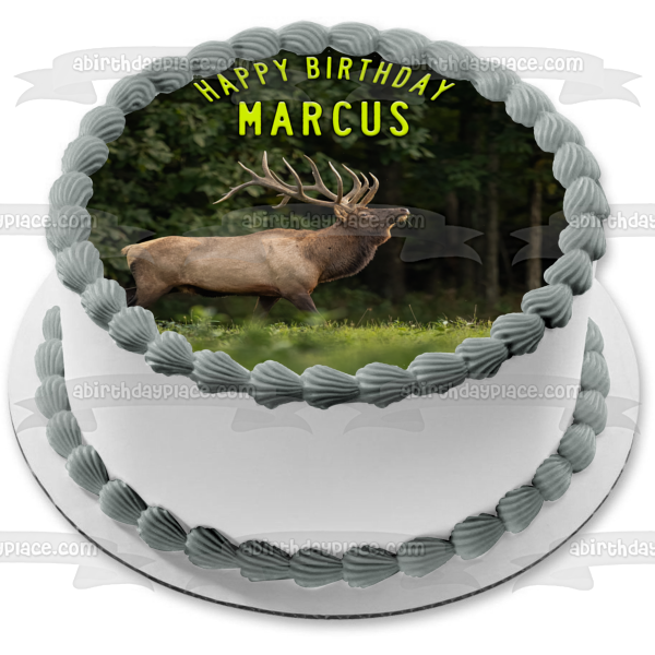 Imagen comestible para decoración de tarta con alce majestuoso en el bosque ABPID57718 