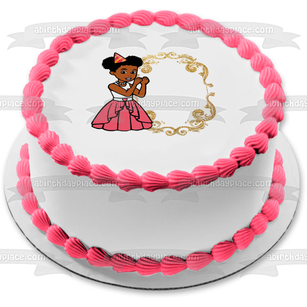 Gracie's Corner It's Party Time Customizeable Message Frame Edible Cake Topper Image ABPID57731