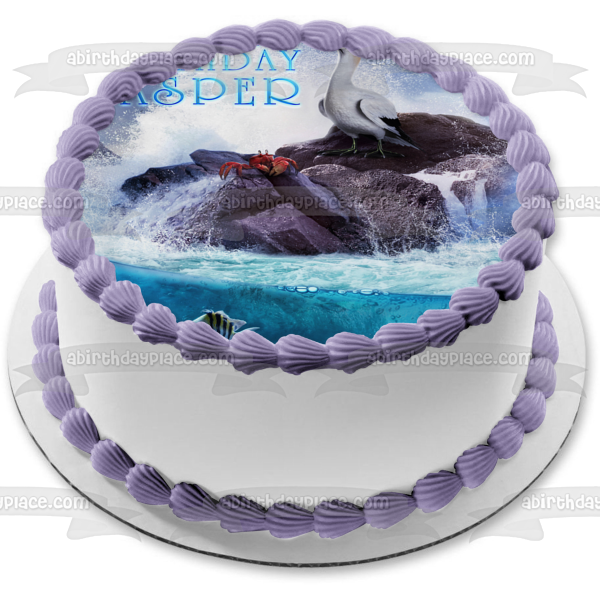 The Little Mermaid Sebastian Flounder Scuttle Poster Edible Cake Topper Image ABPID57739