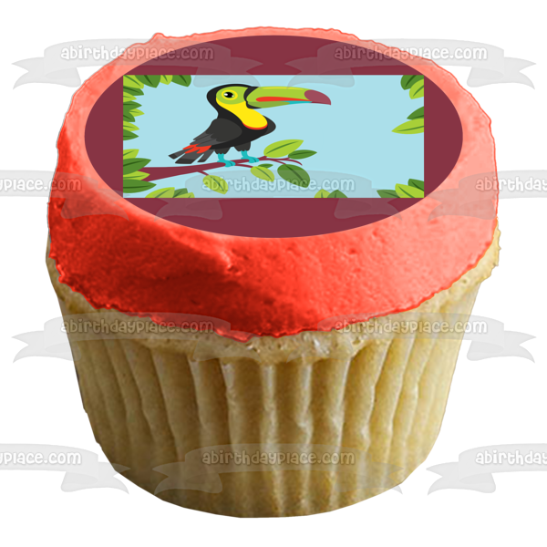 Toucan Illustration Edible Cake Topper Image ABPID57742