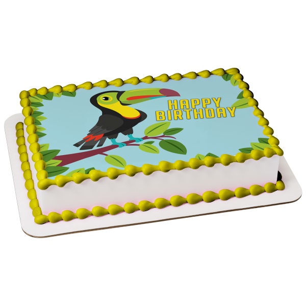 Toucan Illustration Edible Cake Topper Image ABPID57742
