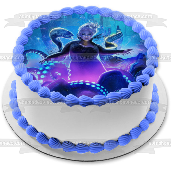 Póster de La Sirenita Ursula Sea Witch, decoración comestible para tarta, imagen ABPID57740 