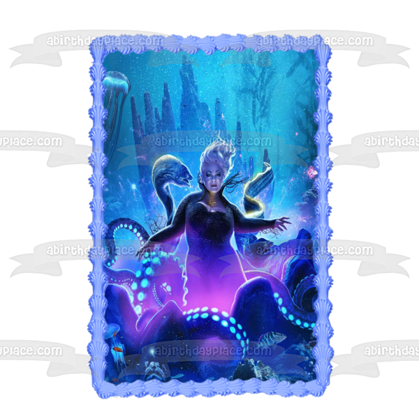 Póster de La Sirenita Ursula Sea Witch, decoración comestible para tarta, imagen ABPID57740 