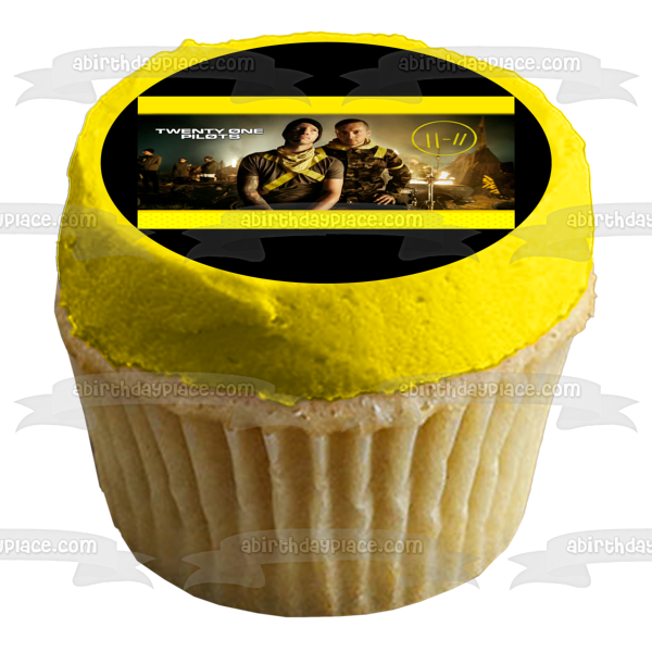 Twenty One Pilots Yellow Border Customizeable Edible Cake Topper Image ABPID57743