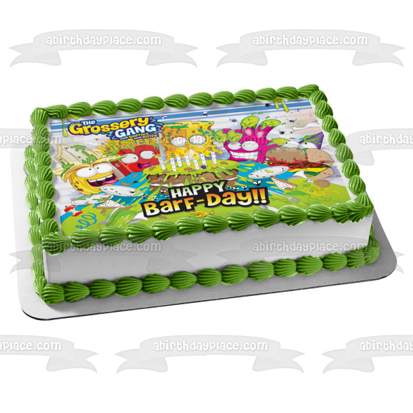 The Grossery Gang Happy Barf-Day Edible Cake Topper Image ABPID00001