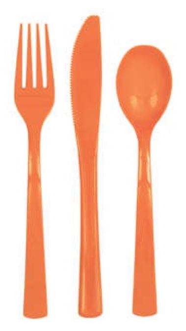 Pumpkin Orange Assorted Cutlery