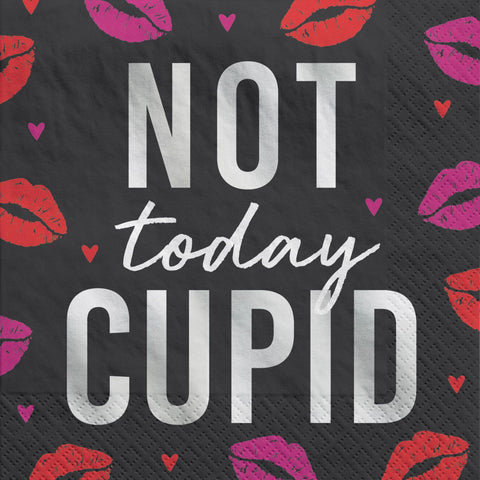 Anti-Valentine's Not Today Cupid Beverage Napkins