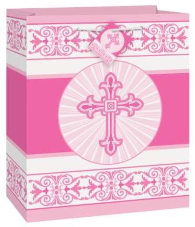 Pink Radiant Cross Gift Bag