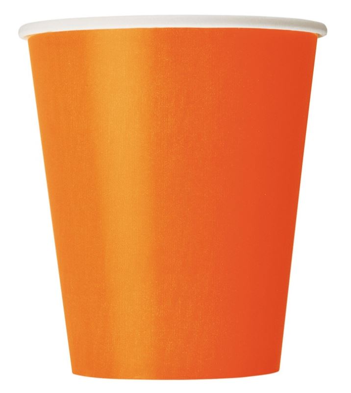 Pumpkin Orange 9oz Cups, 8ct
