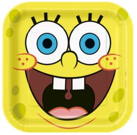 SpongeBob SquarePants 9" Square Plates, 8ct