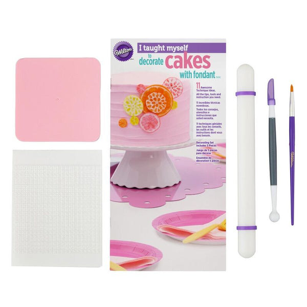 I Taught Myself To Decorate Cakes With Fondant Book Set - Fondant Cutter and Tools